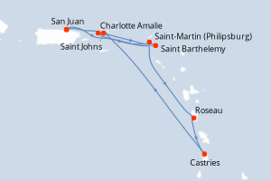 Itinéraire croisière Regent Seven Seas Cruises au départ de San Juan