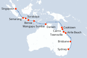 Itinéraire croisière Regent Seven Seas Cruises au départ de Singapour