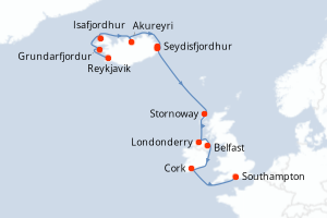 Itinéraire croisière Regent Seven Seas Cruises au départ de Reykjavik