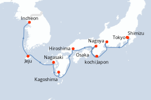 Itinéraire croisière Regent Seven Seas Cruises au départ de Tokyo