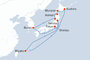 Itinéraire croisière Regent Seven Seas Cruises au départ de Tokyo