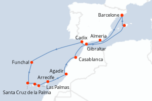 Itinéraire croisière Regent Seven Seas Cruises au départ de Barcelone