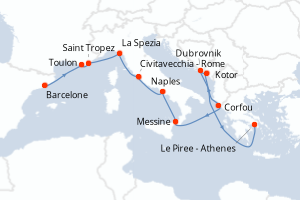 Itinéraire croisière Regent Seven Seas Cruises au départ de Barcelone