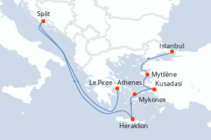 Itinéraire croisière Regent Seven Seas Cruises au départ de Le Piree - Athenes