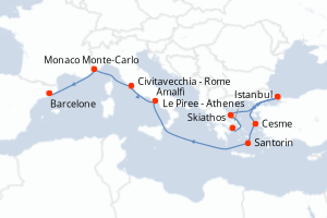 Itinéraire croisière Regent Seven Seas Cruises au départ de Le Piree - Athenes