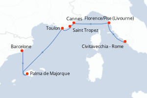 Itinéraire croisière Regent Seven Seas Cruises au départ de Civitavecchia - Rome