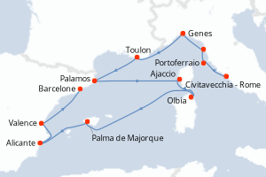 Itinéraire croisière Regent Seven Seas Cruises au départ de Civitavecchia - Rome