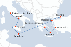 Itinéraire croisière Regent Seven Seas Cruises au départ de Civitavecchia - Rome