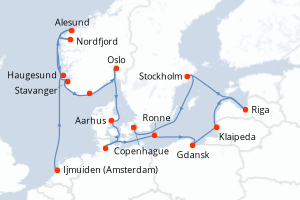 Itinéraire croisière Regent Seven Seas Cruises au départ de Ijmuiden (Amsterdam)