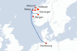 Itinéraire croisière Costa Croisières au départ de Hambourg