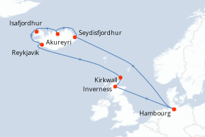 Itinéraire croisière Costa Croisières au départ de Hambourg