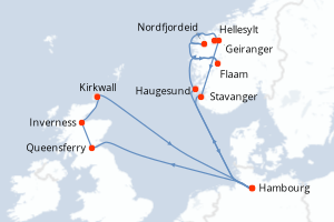 Itinéraire croisière Costa Croisières au départ de Hambourg