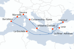 Itinéraire croisière Costa Croisières au départ de Marseille