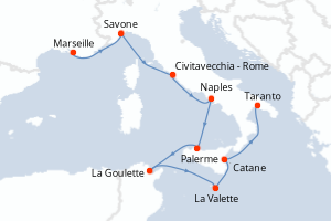 Itinéraire croisière Costa Croisières au départ de Marseille