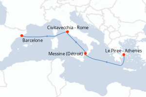 Itinéraire croisière Costa Croisières au départ de Le Piree - Athenes