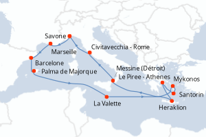 Itinéraire croisière Costa Croisières au départ de Savone