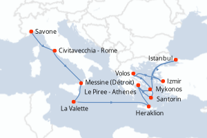 Itinéraire croisière Costa Croisières au départ de Savone