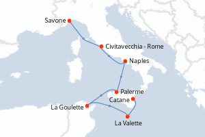 Itinéraire croisière Costa Croisières au départ de Savone