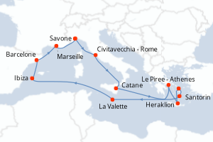 Itinéraire croisière Costa Croisières au départ de Savone