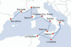 Itinéraire croisière Costa Croisières au départ de Catane