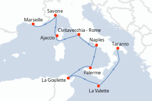 Itinéraire croisière Costa Croisières au départ de Taranto