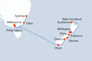 Itinéraire croisière Seabourn Cruise Line au départ de Auckland