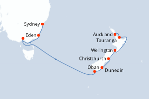 Itinéraire croisière Seabourn Cruise Line au départ de Sydney