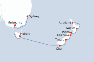 Itinéraire croisière Seabourn Cruise Line au départ de Sydney