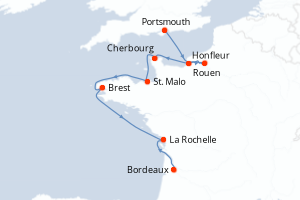 Itinéraire croisière Azamara au départ de Portsmouth