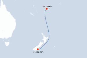 Itinéraire croisière Ponant au départ de Dunedin