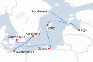 Itinéraire croisière MSC Croisières au départ de Copenhague