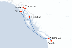 Itinéraire croisière MSC Croisières au départ de Seattle