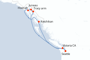 Itinéraire croisière MSC Croisières au départ de Seattle