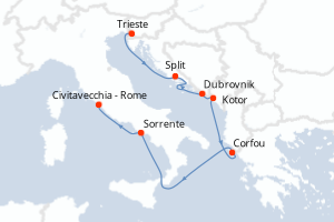 Itinéraire croisière Regent Seven Seas Cruises au départ de Trieste