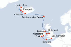 Itinéraire croisière Regent Seven Seas Cruises au départ de Southampton