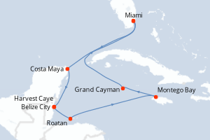 Itinéraire croisière Regent Seven Seas Cruises au départ de Miami