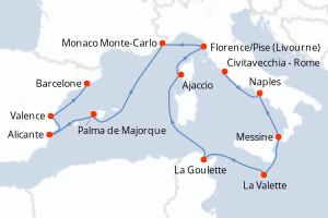 Itinéraire croisière Regent Seven Seas Cruises au départ de Civitavecchia - Rome