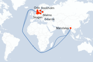 Itinéraire croisière Regent Seven Seas Cruises au départ de Oslo