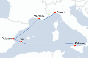 Itinéraire croisière MSC Croisières au départ de Palerme