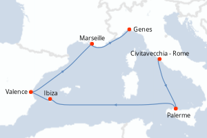 Itinéraire croisière MSC Croisières au départ de Civitavecchia - Rome