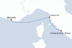 Itinéraire croisière MSC Croisières au départ de Civitavecchia - Rome