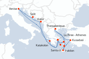 Itinéraire croisière Celestyal Cruises au départ de Le Piree - Athenes