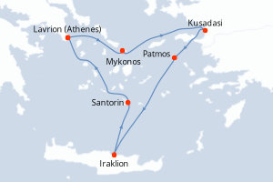 Itinéraire croisière Celestyal Cruises au départ de Lavrion (Athenes)