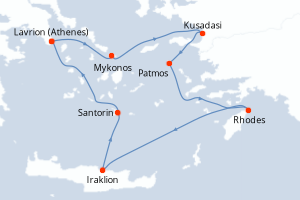 Itinéraire croisière Celestyal Cruises au départ de Lavrion (Athenes)