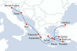 Itinéraire croisière Explora Journeys au départ de Istanbul