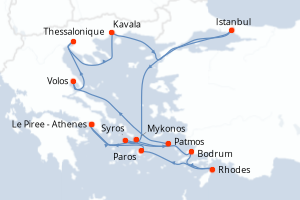 Itinéraire croisière Explora Journeys au départ de Le Piree - Athenes