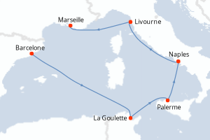 Itinéraire croisière MSC Croisières au départ de Barcelone