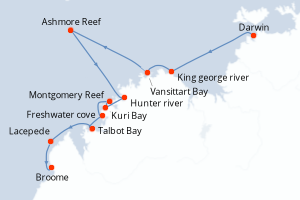 Itinéraire croisière Seabourn Cruise Line au départ de Darwin