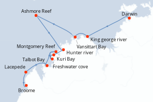 Itinéraire croisière Seabourn Cruise Line au départ de Darwin