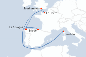 Itinéraire croisière Royal Caribbean au départ de Southampton